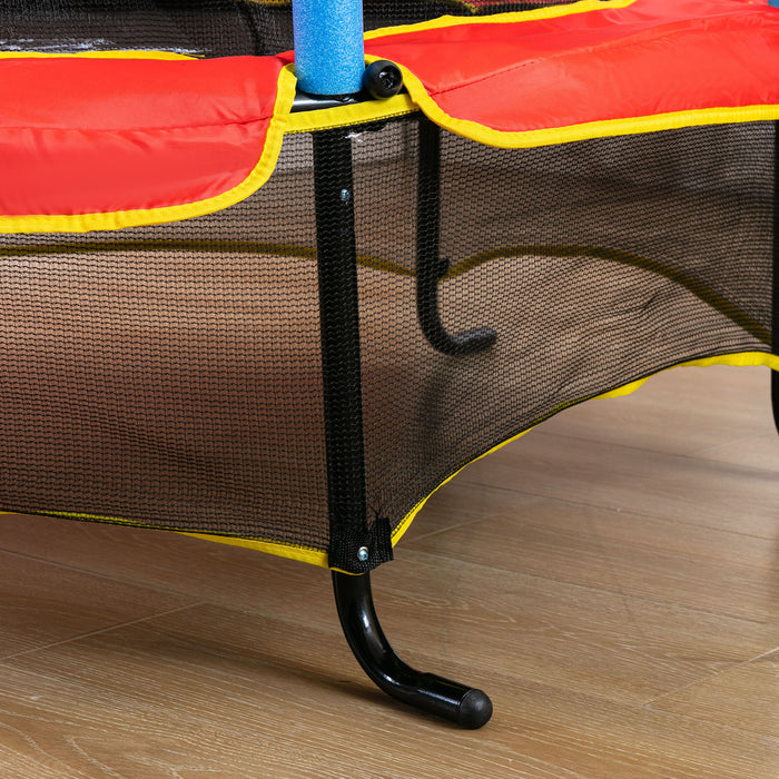 Kids Trampoline with Safety Enclosure - 65-inch Bounce Area with Built-in Zipper, Safety Padding - Indoor/Outdoor Play Equipment for Toddlers Ages 3-6