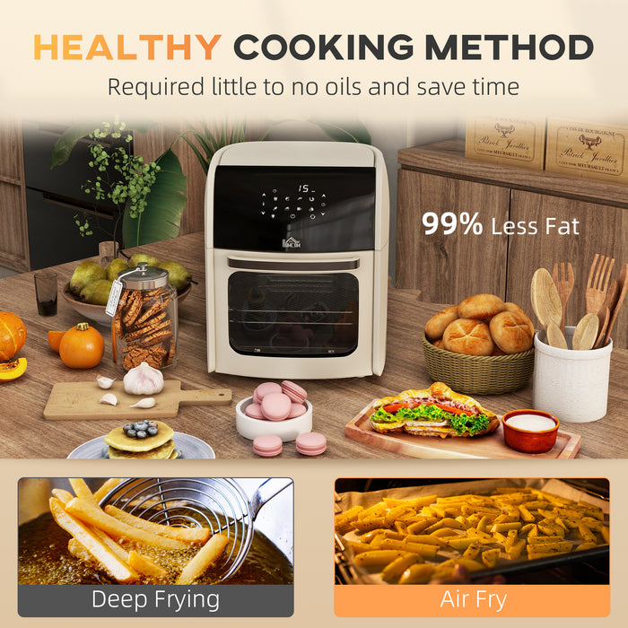 Rapid Air 1800W Digital Air Fryer Oven - 12L Capacity with 8 Preset Modes & Advanced Air Circulation - Memory Function for Health-Conscious Cooks & Busy Households