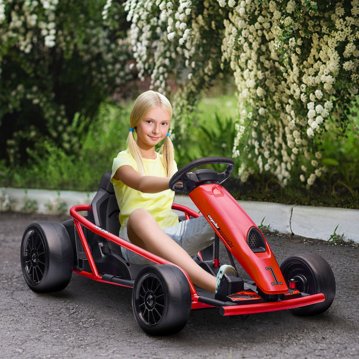 Kids' 24V Electric Drift Go Kart - Racing Ride-On with Dual Speeds, Red - Ideal for Adventurous Boys and Girls Aged 8-12