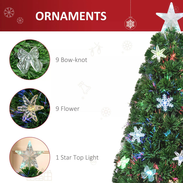 Pre-Lit 4-Foot Artificial Christmas Tree with Fiber Optic LED Lights - Holiday Home Xmas Decor with Foldable Stand - Ideal for Festive Indoor Decoration