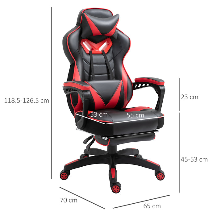 Ergonomic Racing Gaming Chair with Adjustable Height and Recliner - Wheeled Desk Chair with Lumbar Support and Retractable Footrest for Home Office - Comfortable Seating Solution for Gamers and Professionals