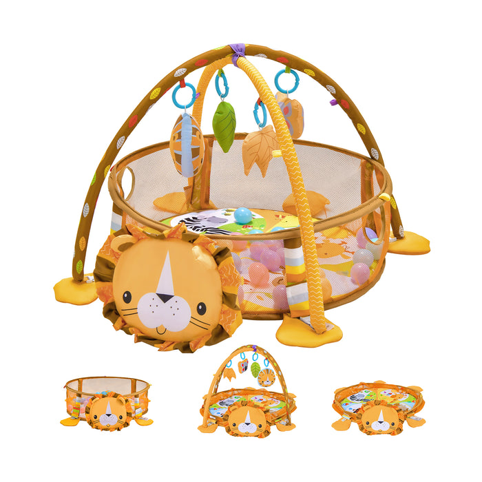 4-in-1 Baby Activity Center - Play Gym with Soft Padding Mat and Arch Design - Ideal for Infant Motor Skill Development
