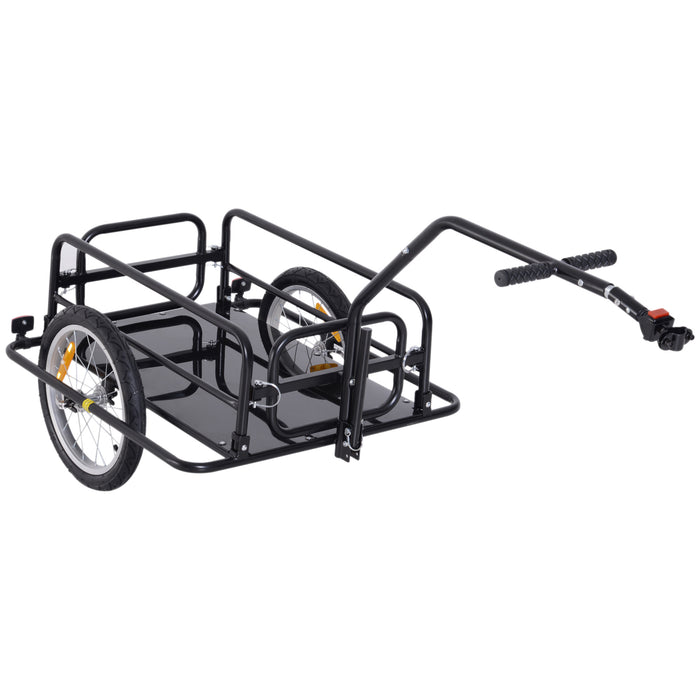 Bicycle Cargo Trailer with Hitch - Robust Steel Construction Bike Cart for Luggage & Gear - Ideal for Cycling Trips, Camping & Transport Storage Needs