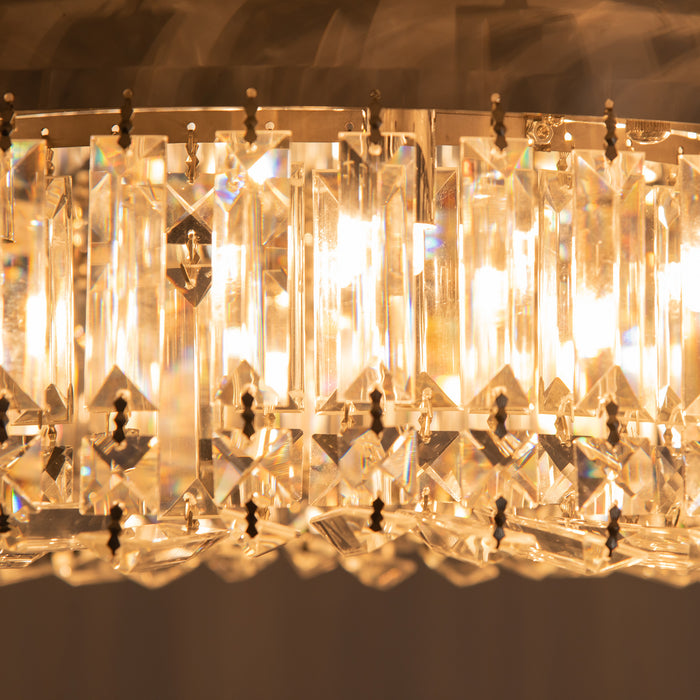Stainless Steel Pendant Chandelier - Modern Crystal-Embellished Lighting Fixture for Home - Ideal for Living Room, Bedroom, Dining Room Elegance