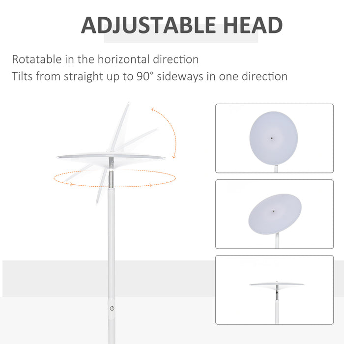 Industrial-Style LED Floor Lamp with Adjustable Head - 18W Uplighter Reading Standing Light, 3 Brightness Levels, Touch Control - Ideal for Home and Office Use
