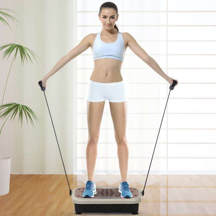 Vibration Fitness Plate Trainer - 54L x 33W x 14Hcm Full-Body Workout Machine - Ideal for Home Exercise and Weight Loss