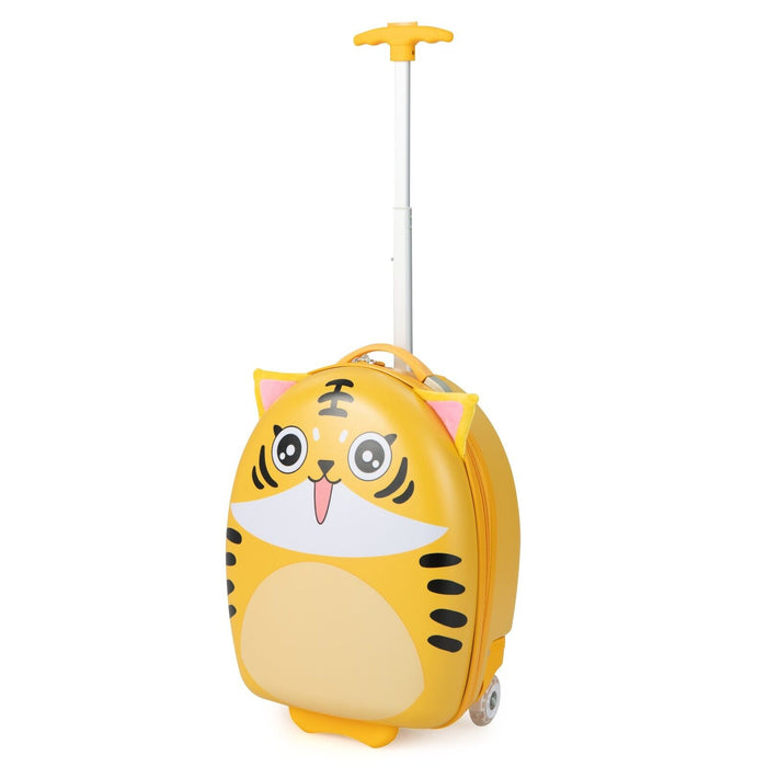 Kids Rolling Luggage - 2 Flashing Wheels and 2-Level Telescoping Handle Features - Ideal for Traveling Children