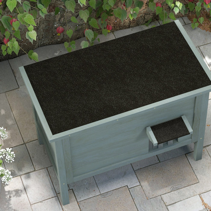 Insulated Wooden Feral Cat House - Removable Floor, Waterproof & Openable Roof, Charcoal Grey - Cozy Shelter for Outdoor Cats
