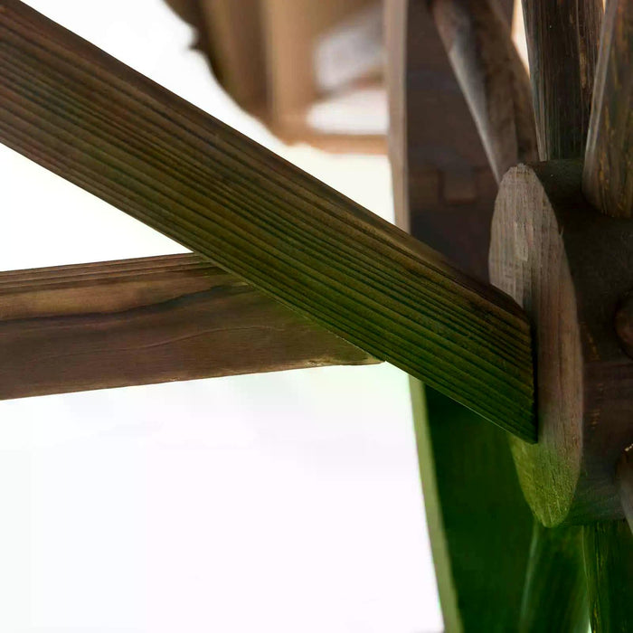 Natural Fir Wood Patio Table - Outdoor Dining and Coffee Table with Water-Resistant Finish - Ideal for Garden Displays and Al Fresco Meals