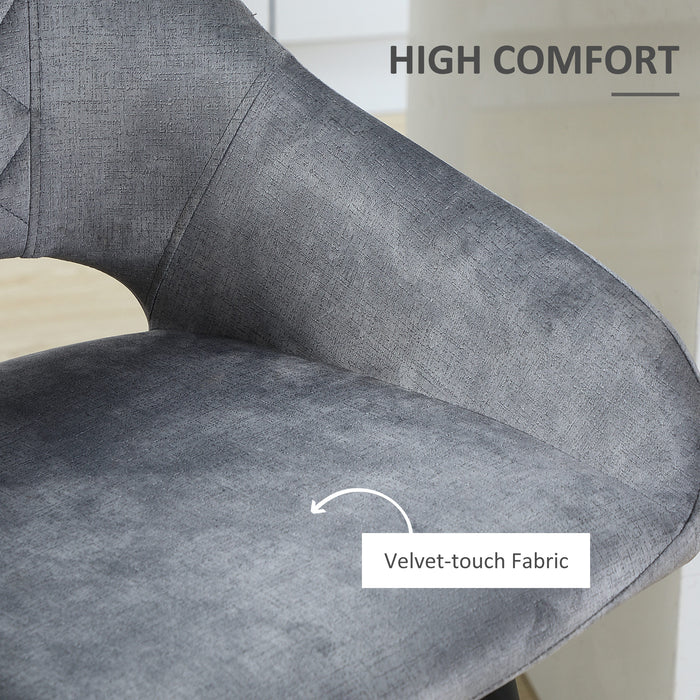 Velvet-Touch Fabric Counter Height Bar Chairs - Set of 2 Sturdy Steel-Legged Kitchen Stools with Backs - Stylish and Comfortable Dining Seating for Home