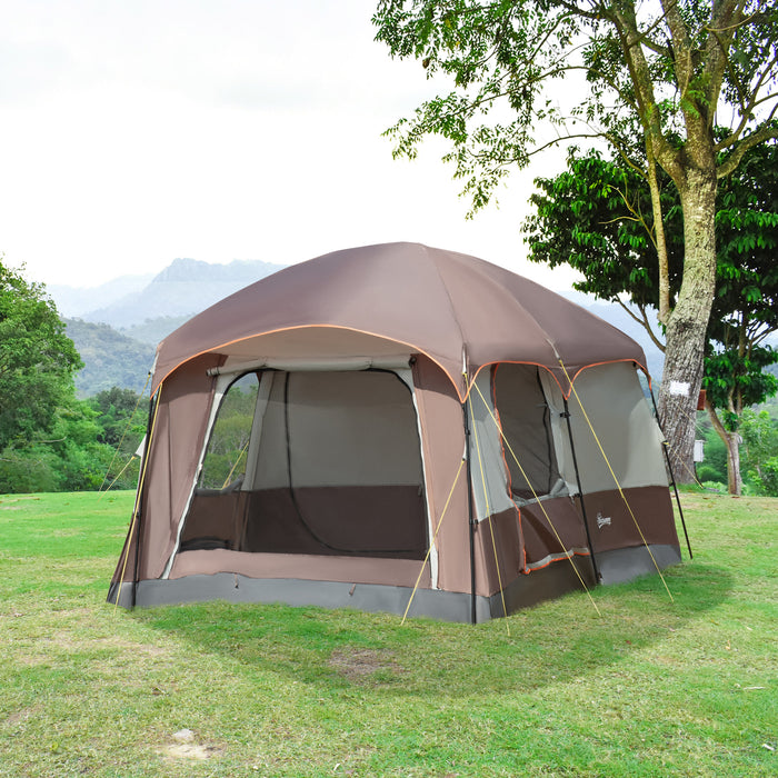 Two-Room 3-4 Person Camping Tent with UV50+ Protection - Dual-Chamber Outdoor Shelter with 3000 mm Water Resistance and Vestibule - Includes Groundsheet and Portable Bag for Hikers and Campers