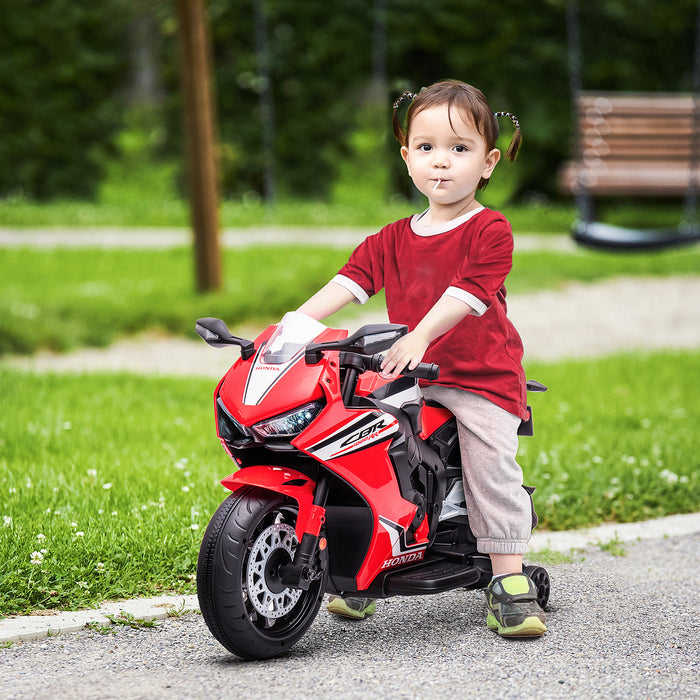 6V Electric Ride-On Motorcycle for Kids - Features Headlights & Music, Includes Training Wheels - Perfect Outdoor Play Vehicle in Red