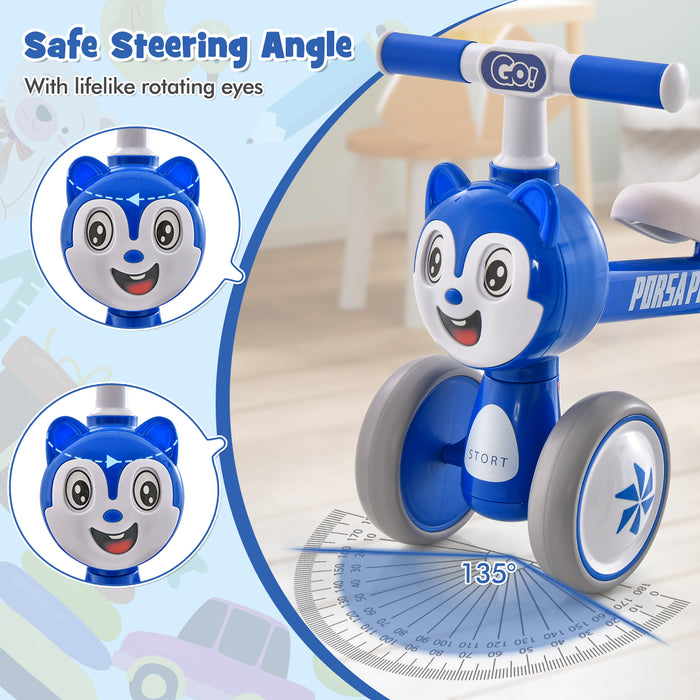 Infant 4-Wheels Baby Bicycle - No-Pedal Lightweight Design in Blue - Ideal Mobility Intro for Toddlers