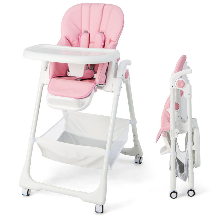 Grey Highchair for Babies - Safety-Conscious Design with Adjustable and Folding Features - Ideal Solution for Mealtime Challenges of Infants and Toddlers
