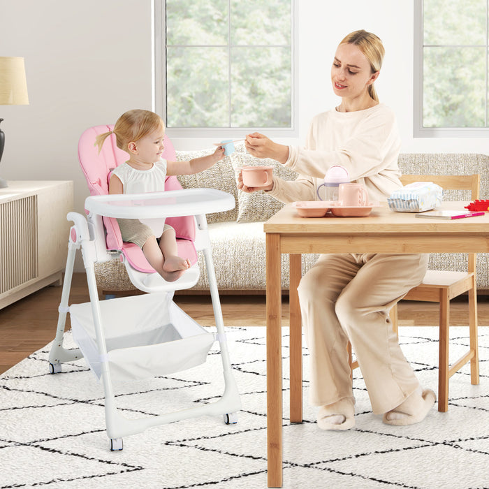 Grey Highchair for Babies - Safety-Conscious Design with Adjustable and Folding Features - Ideal Solution for Mealtime Challenges of Infants and Toddlers