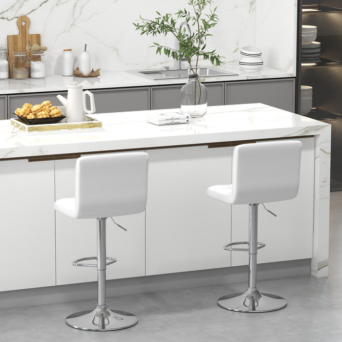 PU Leather Bar Chairs - Adjustable Height Kitchen Island Seating and Pub Chairs - Ideal for Comfortable and Stylish Home Entertainment Spaces