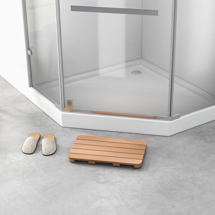 Bathroom Shower Mat - 55 x 34 cm Brown Design with Non-Slip Foot Pads - Perfect for Ensuring Safety and Comfort in the Shower