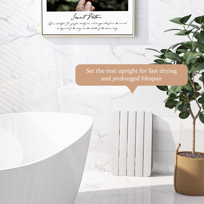 Bathroom Shower Mat - 55 x 34 cm Brown Design with Non-Slip Foot Pads - Perfect for Ensuring Safety and Comfort in the Shower