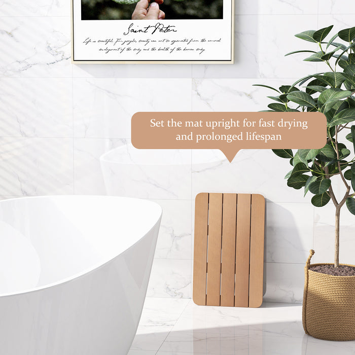 Bathroom Shower Mat - 55 x 34 cm Brown Design with Non-Slip Foot Pads - Perfect for Ensuring Safety and Comfort in the Shower