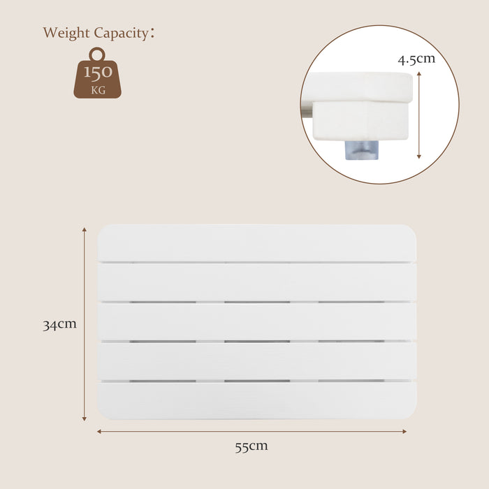 Bathroom Shower Mat - 55 x 34 cm Brown Design with Non-Slip Foot Pads - Perfect for Ensuring Safety and Comfort in the Shower