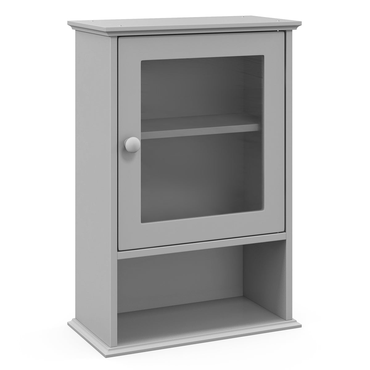 Grey Wall Mounted Bathroom Storage Cupboard - Single Door Furniture for Optimal Organization - Ideal Space Solution for Small Bathrooms