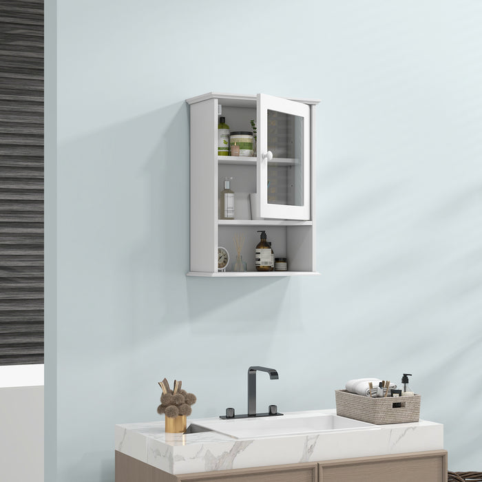 Grey Wall Mounted Bathroom Storage Cupboard - Single Door Furniture for Optimal Organization - Ideal Space Solution for Small Bathrooms
