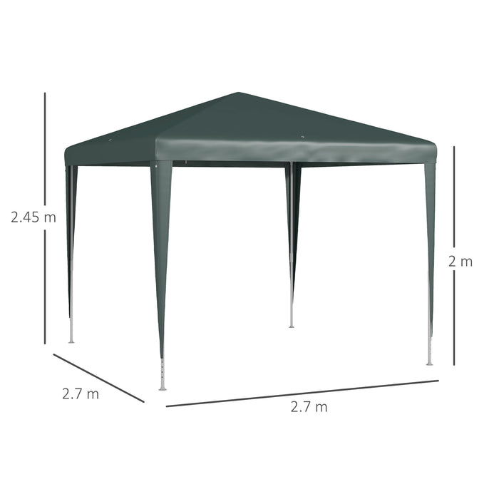Garden Gazebo Marquee - 2.7m x 2.7m Outdoor Party Tent with Wedding Canopy, Dark Green - Perfect for Parties, Ceremonies, and Events