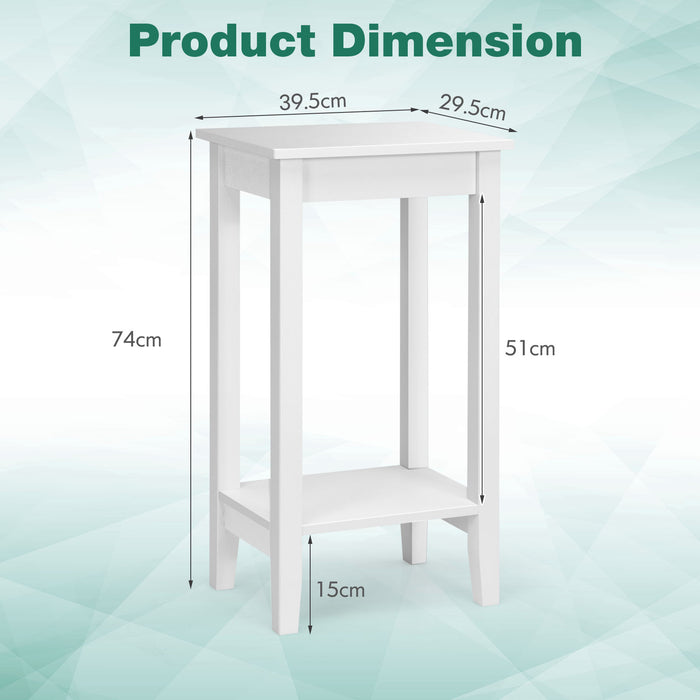 Bedside Tables and Sofa End Table with Dual Storage Shelves in Black - Ideal for Home Organization and Space-Saving Needs