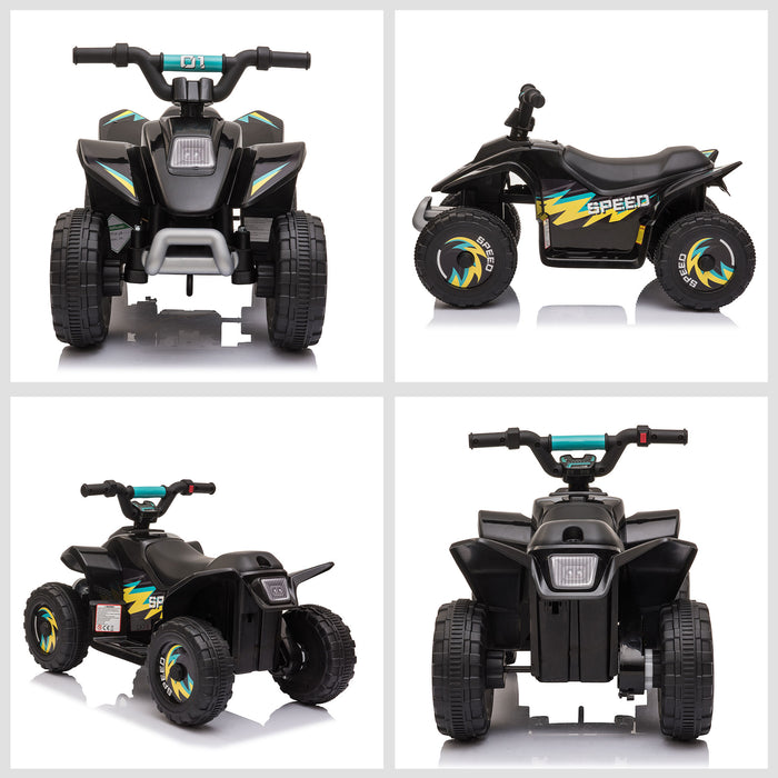 Kids Electric ATV Quad - 6V Ride-On Toy Car with Forward/Reverse Functions, Four Big Wheels - Perfect for Toddlers Aged 18-36 Months in Black