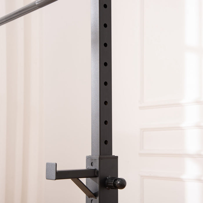 Heavy Duty Barbell Squat Stand - Adjustable Spotter Rack for Weightlifting - Ideal for Home Gyms and Fitness Enthusiasts