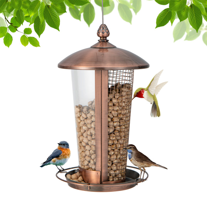 Garden Essentials Outdoor Feeder - Hanging Bird Feeder with Dual Tubes for Various Seeds - Perfect for Bird Watching and Attracting Different Bird Species