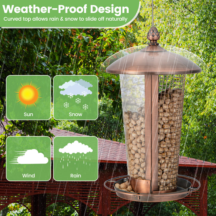 Garden Essentials Outdoor Feeder - Hanging Bird Feeder with Dual Tubes for Various Seeds - Perfect for Bird Watching and Attracting Different Bird Species