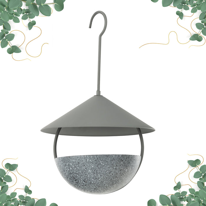 Metal Hanging Bird Feeder and Bath - Weatherproof Dome for Outdoor Use - Ideal for Attracting a Variety of Birds to Your Garden