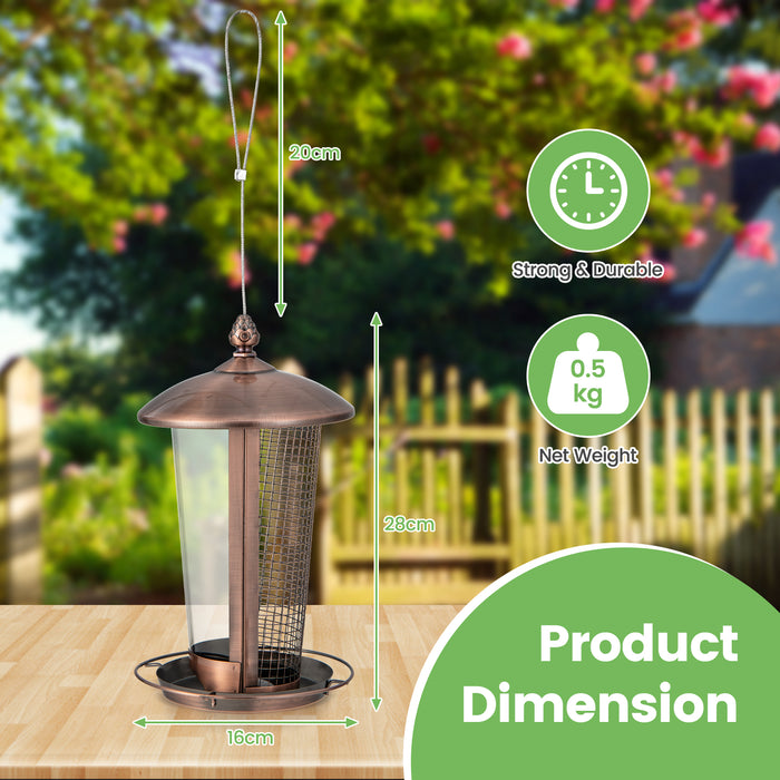 Garden Essentials Outdoor Feeder - Hanging Bird Feeder with Dual Tubes for Various Seeds - Perfect for Bird Watching and Attracting Different Bird Species