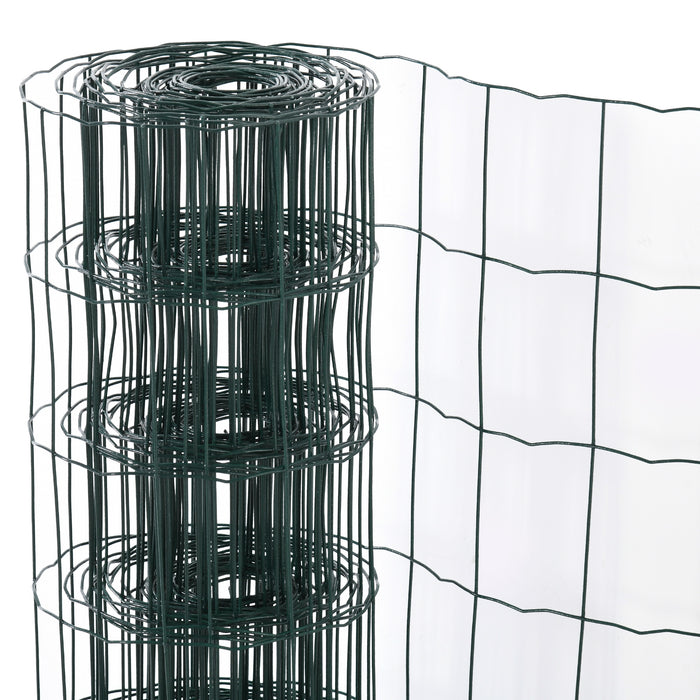 1m x 10m PVC Coated Chicken Wire Mesh - Durable Welded Garden Fence Roll for Poultry Netting - Ideal for Rabbits and Other Small Animals