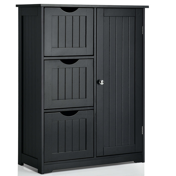 Freestanding Bathroom Cabinet - Single Door with 3 Storage Drawers - Ideal for Keeping Bathroom Neat and Organized