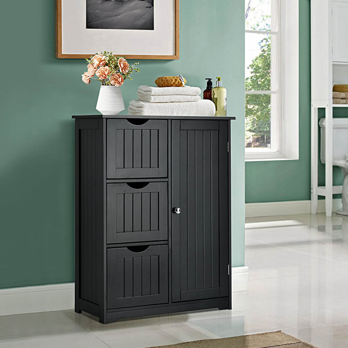 Freestanding Bathroom Cabinet - Single Door with 3 Storage Drawers - Ideal for Keeping Bathroom Neat and Organized