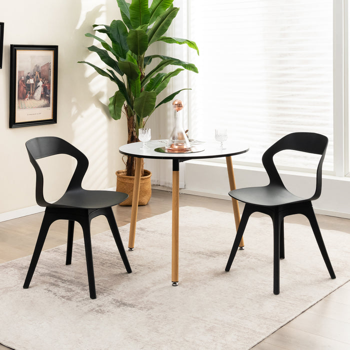 Modern Dining Chair Set - 2 Pieces Easy-assemble Kitchen Chairs in Black - Perfect for Contemporary Home and Apartment Décor
