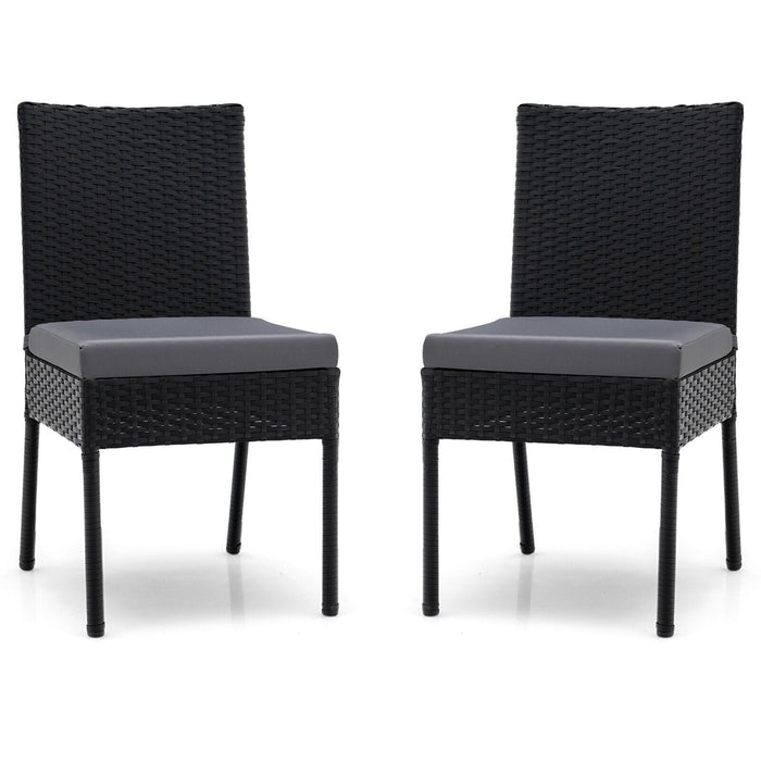 All-Weather Chair Set - 2 Piece Outdoor Dining Furniture with Soft Cushions, Grey - Perfect for Patio Dining and Outdoor Seating Comfort