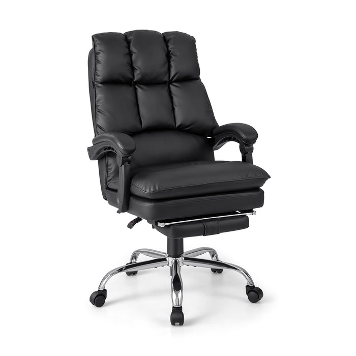 Ergonomic Adjustable Chair - High Back Rolling Computer Chair with Retractable Footrest - Ideal for Extended Desk Work or Gaming Sessions