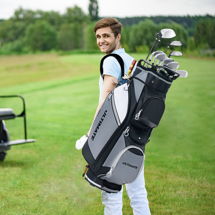 14-Way Lightweight Portable Golf Cart Bag - Accommodates Multiple Golf Clubs, Easy to Carry - Ideal for Golf Enthusiasts, Comes with Cooler Bag for Refreshments on the Course