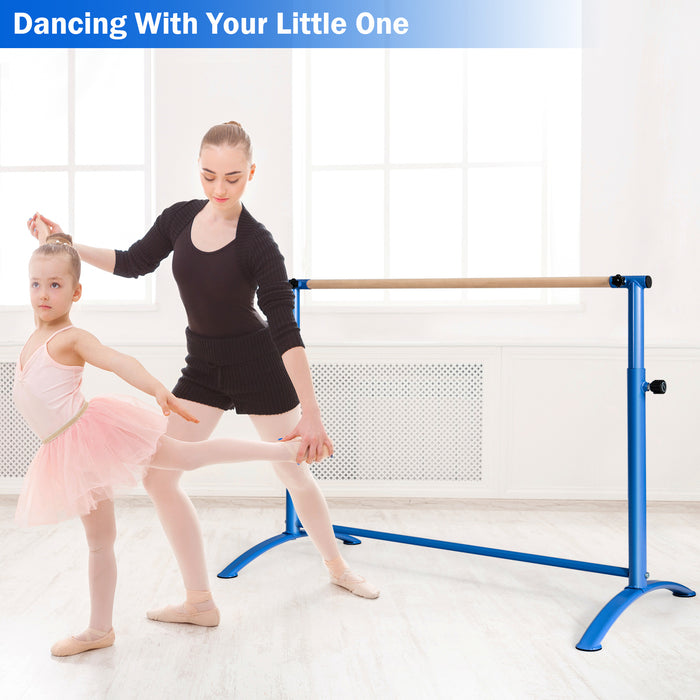 130CM Adjustable Height Ballet Barre - Freestanding with 4-Position Height Setting, Blue - Ideal for Dancers for Practicing and Improving Ballet Techniques