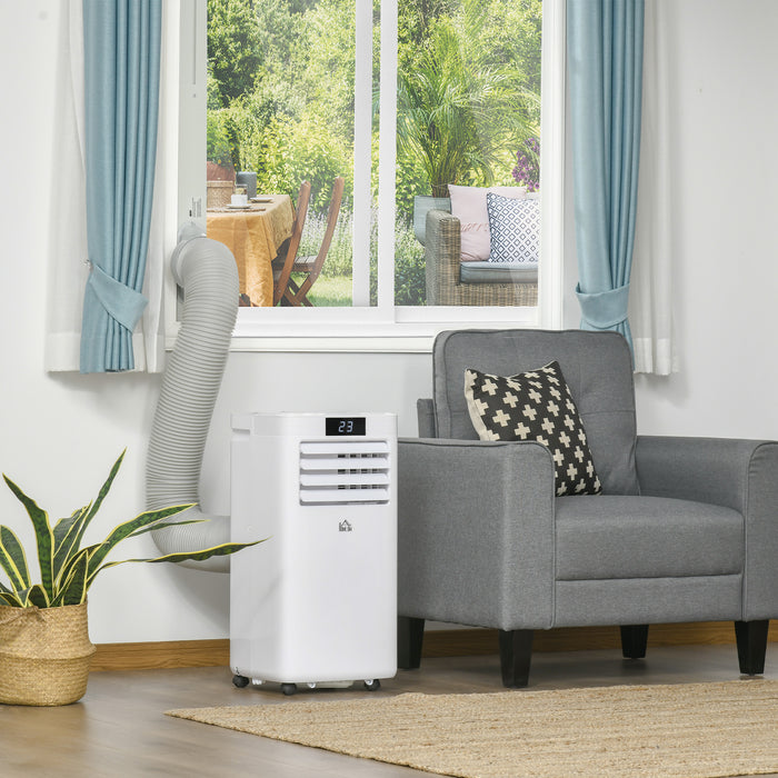 7000 BTU Portable Air Conditioner - Cooling, Dehumidifying, Ventilating with LED Display, Timer, Remote Control - Ideal for Bedroom Comfort in White