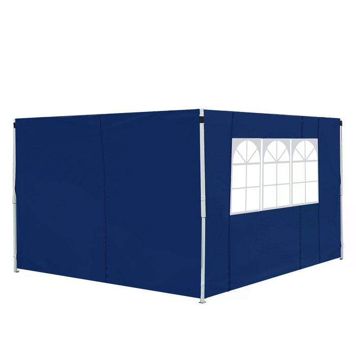 3M Gazebo - Exchangeable Side Panels with Window, Blue - Ideal for Outdoor Events and Privacy
