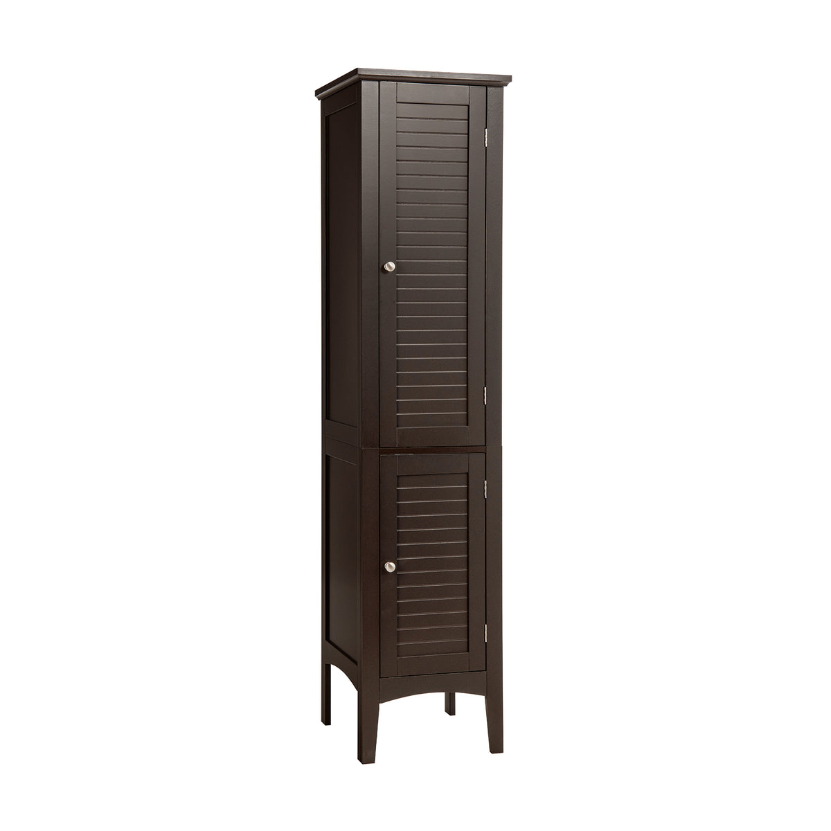 Freestanding 2-Door Cabinet - 160cm High Bathroom Storage with 5-Tier Shelves in Brown - Ideal for Organizing Bathroom Essentials