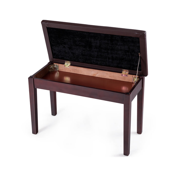 Generic - Padded Piano Bench Featuring Dual Utility as Storage Box, Brown - Perfect for Musicians Requiring Additional Storage Space for Sheet Music or Equipment.