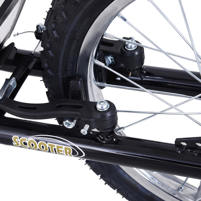 Kids Stunt Scooter with 16" Wheels - Adjustable Height, Dual Brakes, Ideal for 5+ Years - Durable Push Scooter in Black for Young Stunt Enthusiasts