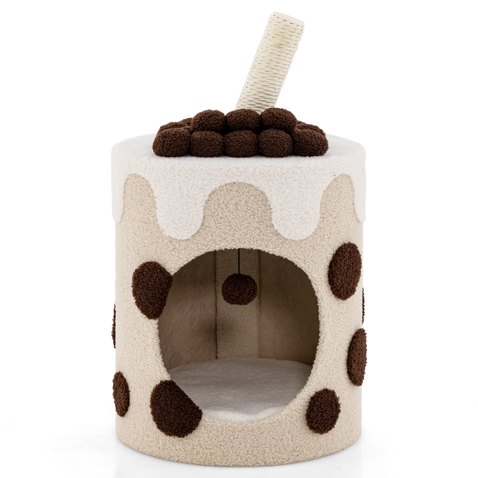 Bubble Tea Brand - Cat Tree Tower with Scratching Post in Coffee Color - Perfect for Cat Claw Health and Exercise