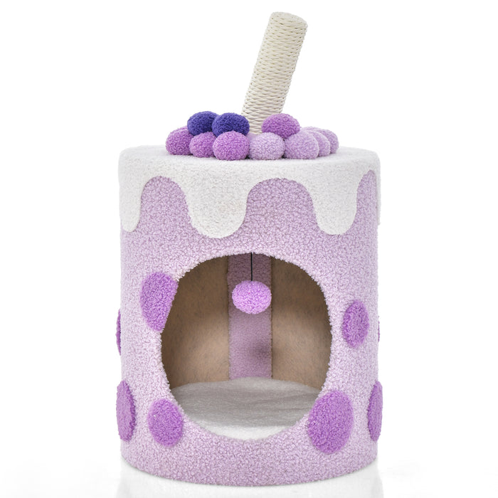 Bubble Tea Brand - Cat Tree Tower with Scratching Post in Coffee Color - Perfect for Cat Claw Health and Exercise