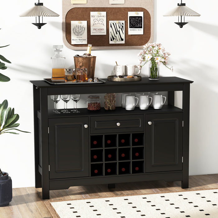 Sideboard Kitchen Storage Unit - Wine Rack Removable, Includes Drawer - Perfect for Organizing Kitchen Accessories and Wine Collection